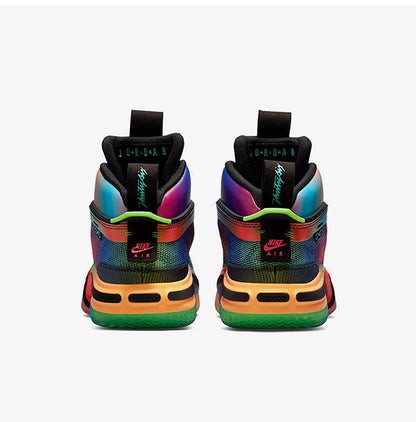 Zapatillas de baloncesto resistentes de media caña Nike Authentic Jordan unisex Rainbow DN4200-064