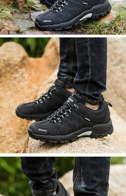 BONA New Arrival Classics Style Men Hiking Shoes Lace Up Men Sport Shoes Outdoor Jogging Trekking Sneakers
