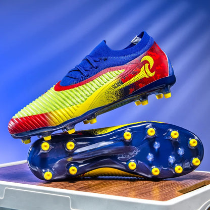 New Men Football Boots Outdoor Sport Boys Long Spikes Non Slip Breathable Match Training Cleats Soccer Shoes Adult Comfortable