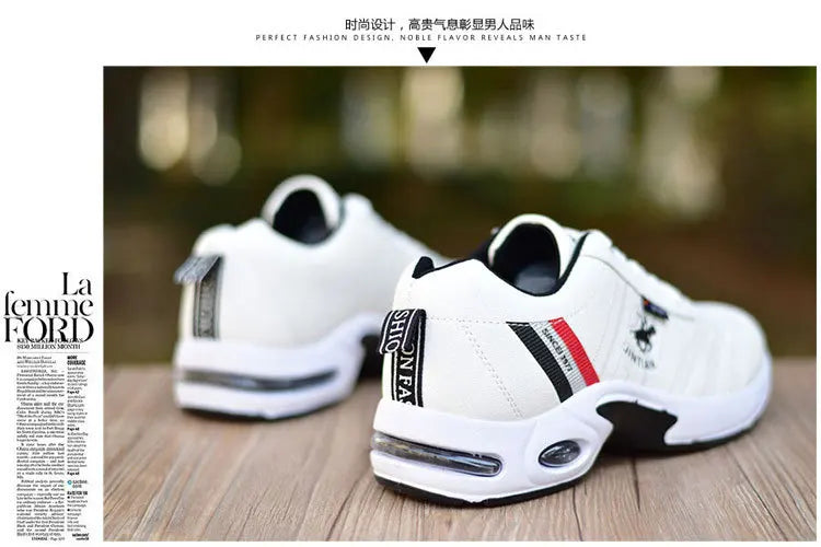 Men's Leather Sneakers Casual Versatile Outdoor Non-slip Running Footwear Fashion Men's Board Shoes Zapatos Homme