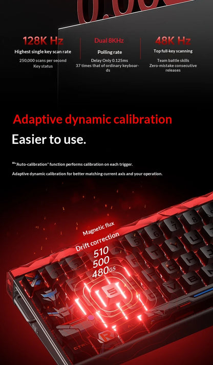 New AULA HERO68 Air 3-mode Magnetic Switch Gaming Mechanical Keyboard E-sport Custom Wired Keyboard Ergonomic Accessories