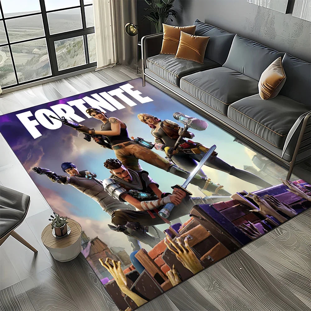 2025 Games 3D F-Fortnite Cartoon Carpet Rug for Living Room Bedroom Home Sofa Decoration, Kids Play Area Rug Non-slip Floor Mat