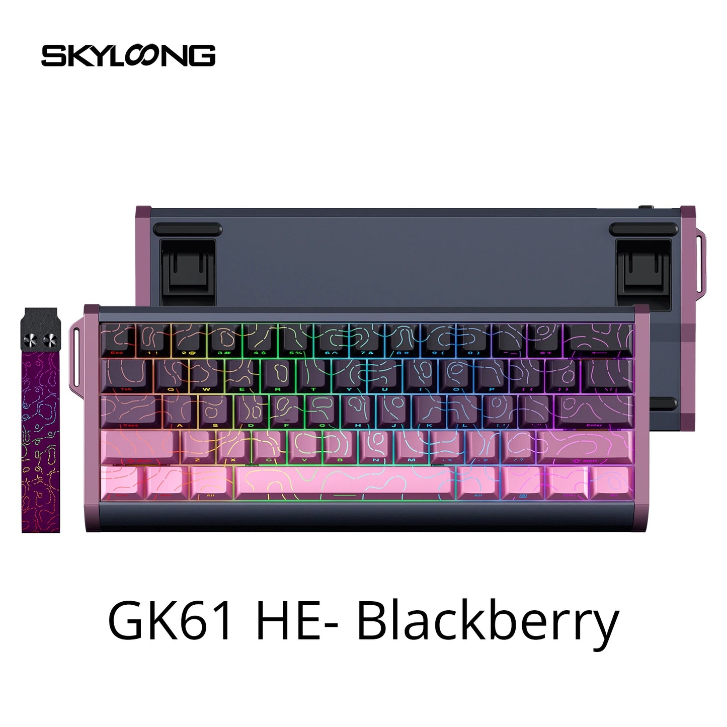 Tastiera magnetica SKYLOONG GK61/GK68 HE con case in alluminio, 8000hz, RT0.01mm, Rapid Trigger, keycap PBT, retroilluminazione RGB, tastiera gaming cablata