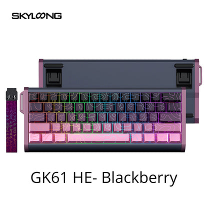 Tastiera magnetica SKYLOONG GK61/GK68 HE con case in alluminio, 8000hz, RT0.01mm, Rapid Trigger, keycap PBT, retroilluminazione RGB, tastiera gaming cablata