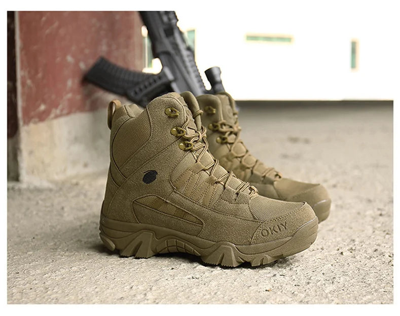 Men Tactical Boots Desert Waterproof Work Safety Shoes Hiking Shoes Ankle Men Outdoor Boots