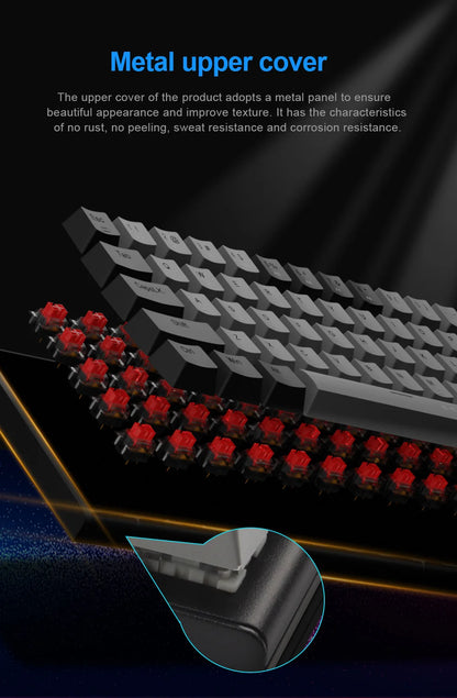 E-YOOSO Z11 RGB USB 60% Mini Mechanical Gaming Keyboard Blue Red Switch 61 Keys Wired Detachable Cable, Portable for Travel PC