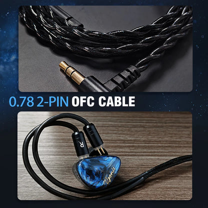 Vzonis DDB-03 HiFi IEM 1DD+1BA+1 Bone Conduction Hybrid Driver Gaming earphones in ear high resolution resin music Headphone
