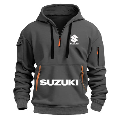 Suzuki's New Men's Hooded Sweatshirt Casual Outdoor Sports Sweatshirt Warm for Autumn and Winter Perfect for Motorcycle Enthusiasts