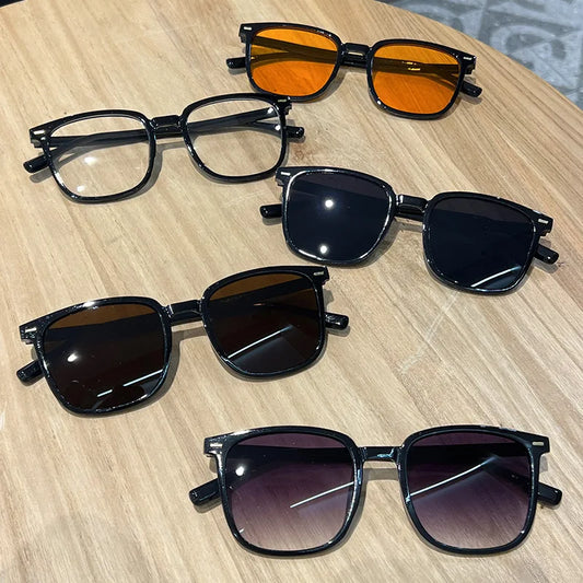 2025 New Brown Lens Sunglasses Retro Square Frame Sunglasses Women Fashion Men Eyewear Trendy