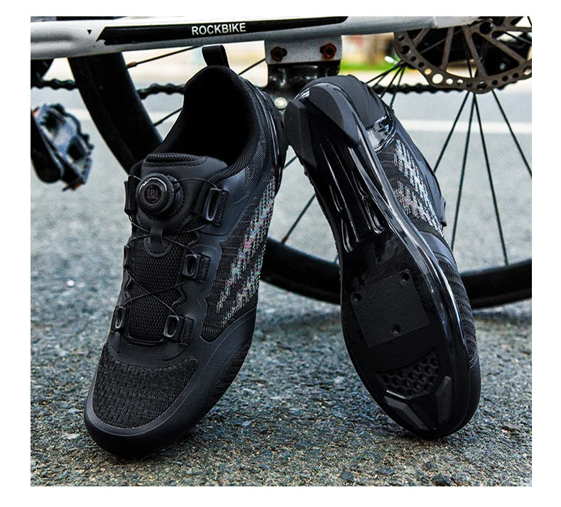 MTB Cycling Shoes for Men and Women T03 Purple Breathable Speed Self-Locking Road Cycling Sports Shoes Outdoor Racing Training Sneakers