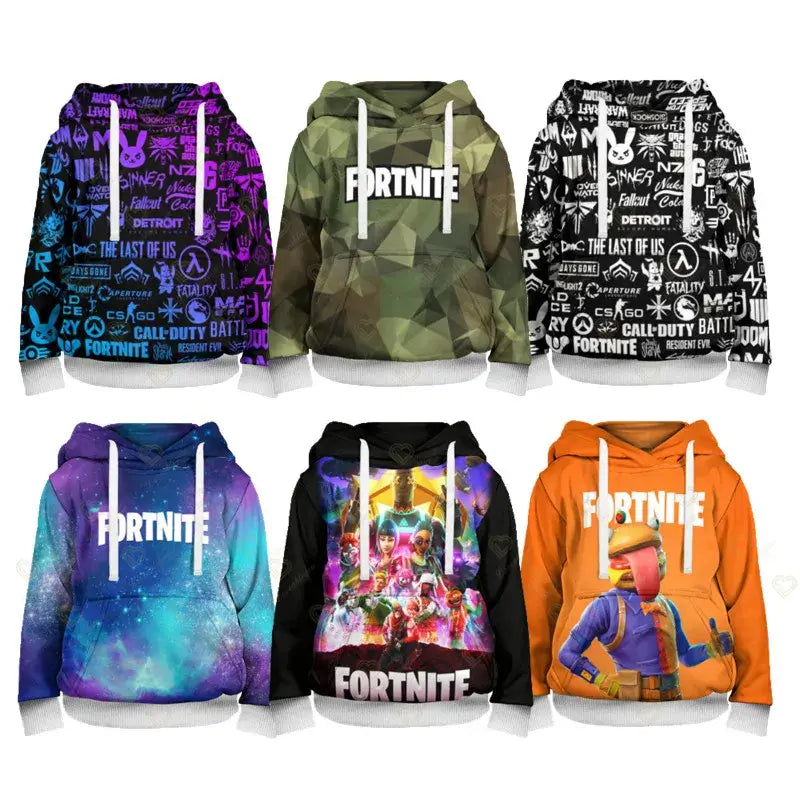 Fortnite jongens coole helden cosplay-hoodie, cartoon-sweatshirt, kinderkleding, lente/herfst babyjas, kinderjack met capuchon