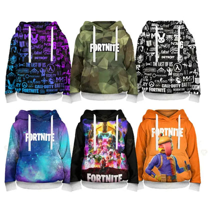Fortnite jongens coole helden cosplay-hoodie, cartoon-sweatshirt, kinderkleding, lente/herfst babyjas, kinderjack met capuchon