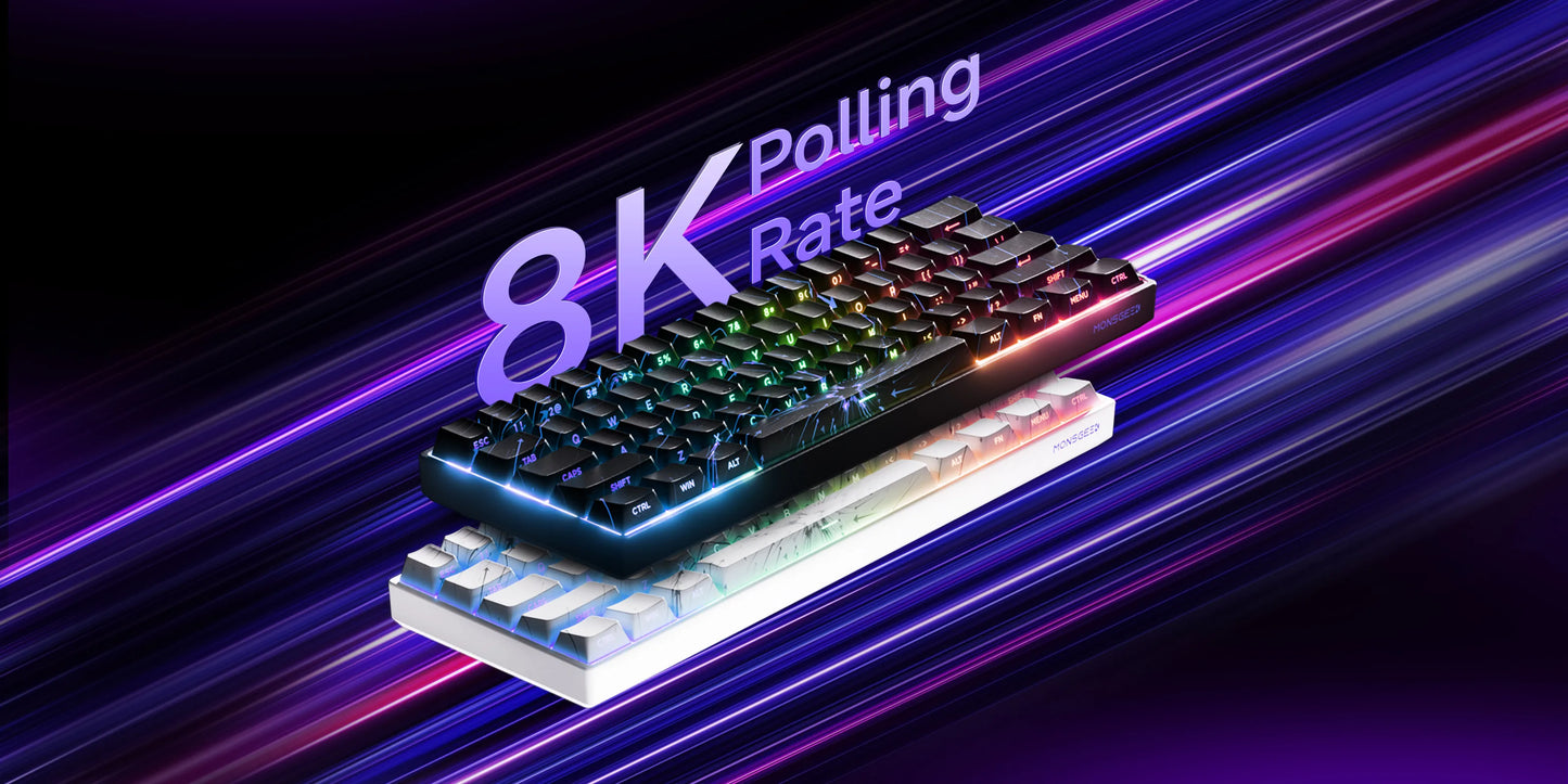 Teclado mecánico Akko MonsGeek FUN60 con interruptores magnéticos 60% para gaming, Rapid Trigger 0.01mm, 8K, ARGB, HE/TMR, teclado personalizado