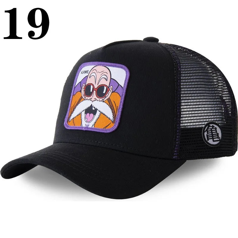 New Dragon Ball DRAGONBALL Mesh Cap Cartoon Mesh Cap Men And Women Baseball Cap Fashion Patch Trucker Cap