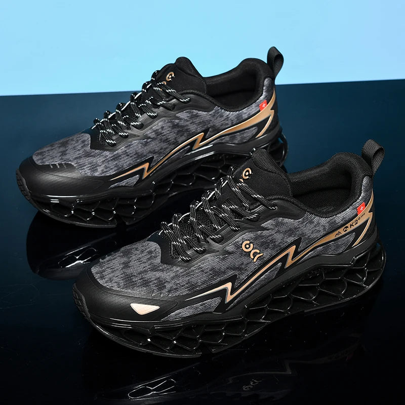 2026 New Summer Outdoor Mens Sports Shoes 3D Printed Sole Rebound Lightweight Running Shoes Foot Protection Stable Walking Shoes