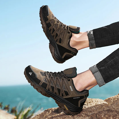 HIKEUP Scarpe outdoor da uomo per escursionismo, sport e tempo libero, scarponcini da trekking in montagna e campeggio, sneaker antiscivolo e resistenti all’usura