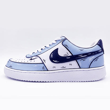 Custom Sneakers Custom Sneakers NIKE COURT VISION Messy Line Design Couple Matching Shoes Unisex Low-Top Skate Retro Shoes