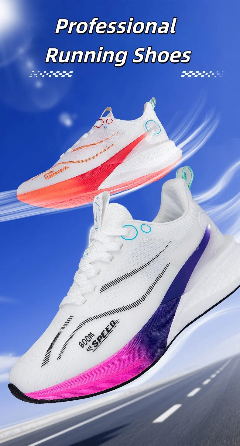 Scarpe da corsa marathon professionali da uomo e donna 2025 con piastra in carbonio, ammortizzazione, ultra leggere, supporto stabile, scarpe sportive