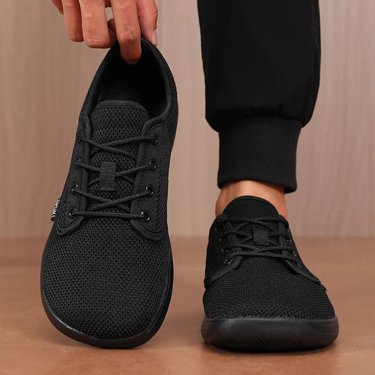 Summer Breathable Women's Flat Shoes Lightweight Mesh Comfortable Walking Shoes Men's Wide Foot Soft Sole Casual Wear Bare Foot