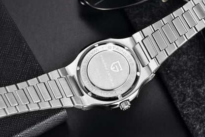 PAGANI DESIGN 2026 Neue luxuriöse Automatikuhr für Herren, mechanische Armbanduhr aus Edelstahl mit Saphirglas, 40MM, Barrel-Zifferblatt