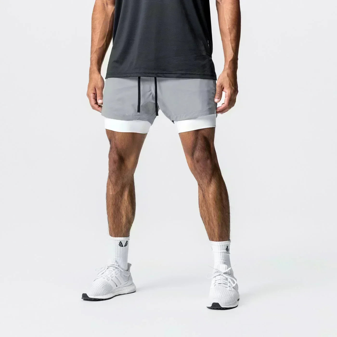 Pantaloncini da palestra da uomo Anime Demon Slayer ad asciugatura rapida, pantaloncini doppio strato 2 in 1, sportswear Y2K estate 2026, streetwear traspirante