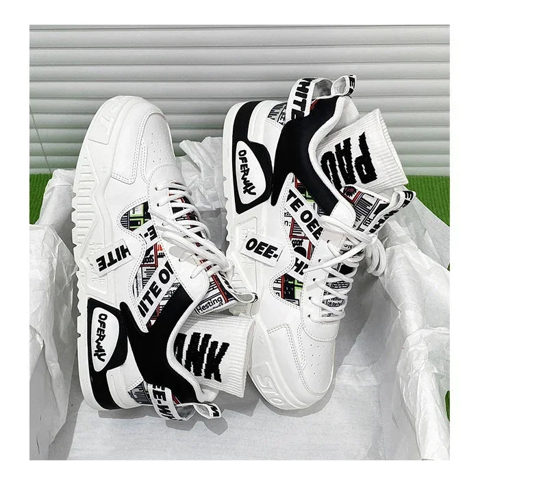 Zapatillas de hombre tipo skate para verano, en cuero, informales y de moda, para exterior, running, deporte, senderismo y tenis, con plataforma, diseño de lujo
