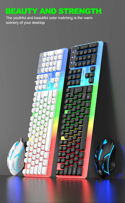 NG GTX350 Gaming Keyboard Mouse Combos Computer Laptop Backlight Gamer Kit LED Wired Usb Keyboard GTX350 Set-Black