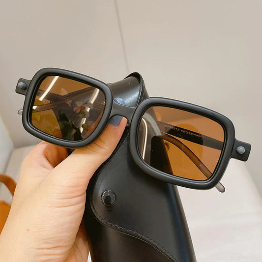 Vintage Stitching Color Sunglasses Men Women Retro Leopard Print Anti-blue Light Glasses Fashion Square Outdoor Office Eyewear