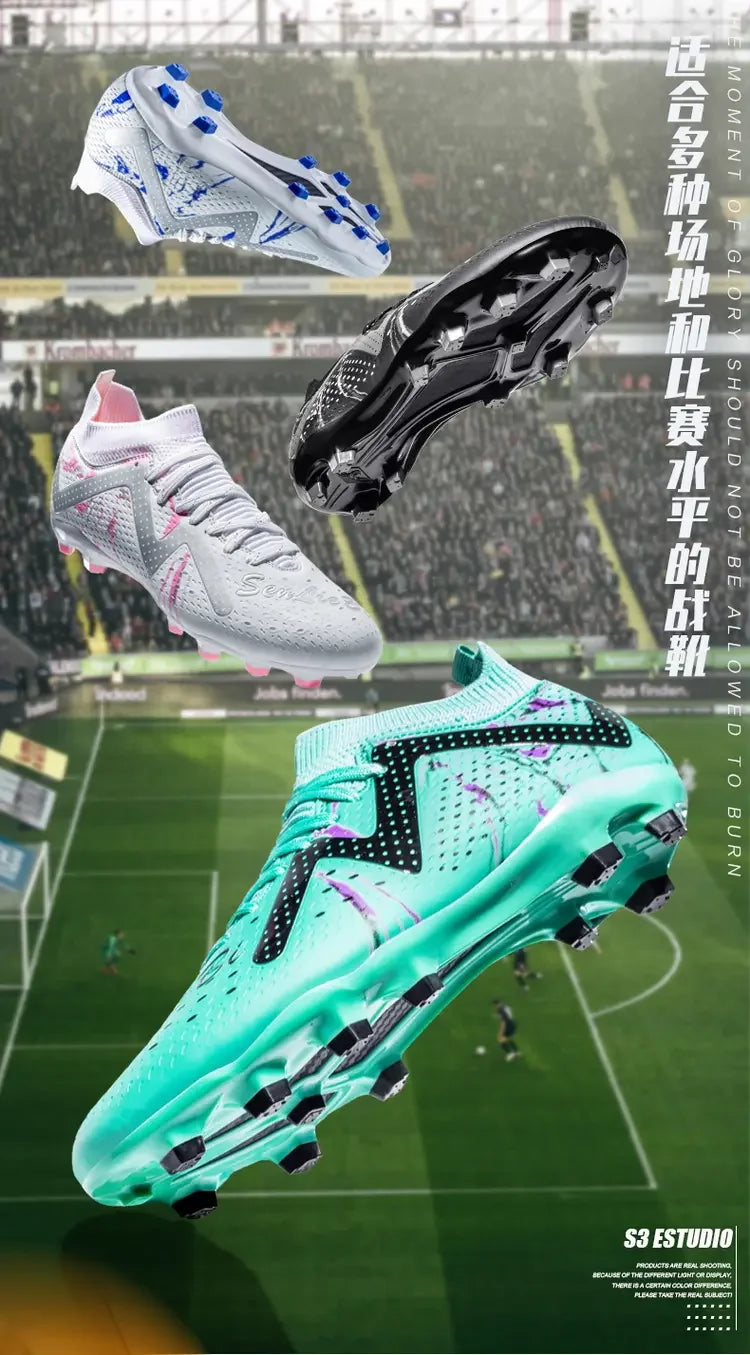 Oversized Football Boots for Youth & Children, Comfortable Flexible Design, Stable Anti-slip Performance for Outdoor Field Sports