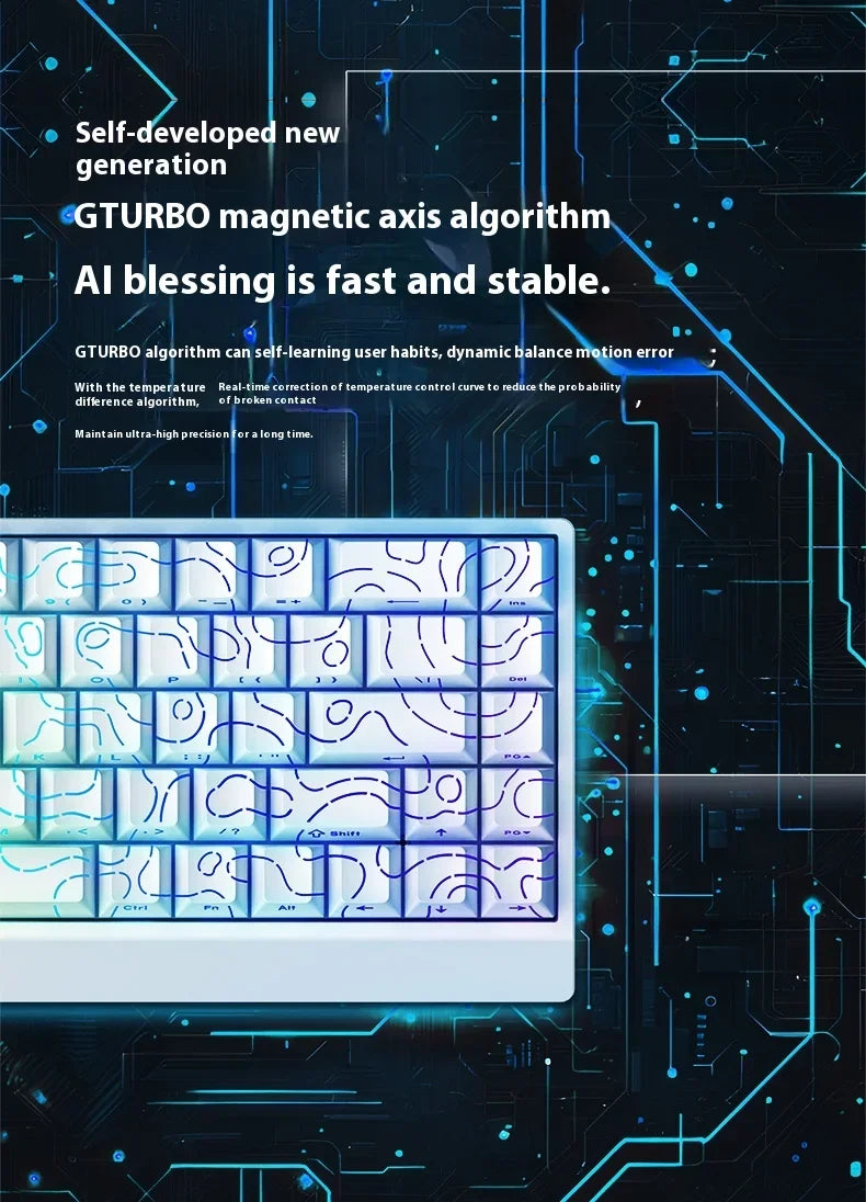 IROK Carotmas Mercury68 mechanische Tastatur mit Magnetschaltern, 8K, 68 Tasten, RT 0.004mm, geringe Latenz, individuell anpassbare kabelgebundene Gaming-Tastatur, PC-Geschenk