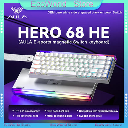 AULA HERO68 HE Tastatur mit Magnetschaltern, Rapid Trigger, 8K Polling Rate, Esports-Gaming-Tastatur, RGB, kabelgebundene mechanische Tastatur