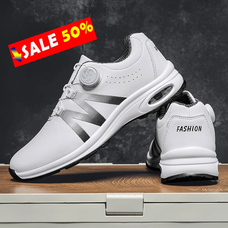 Zapatillas de golf para hombre con cámara de aire, deportivas para correr y conducir, transpirables, ligeras, cómodas, atléticas, antideslizantes y giratorias