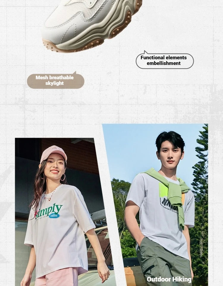 Xtep Casual Shoes 2025 Spring And Summer Lightweight Sports Shoes Thick Sole Fashionable Street Style Sneakers 875319320004