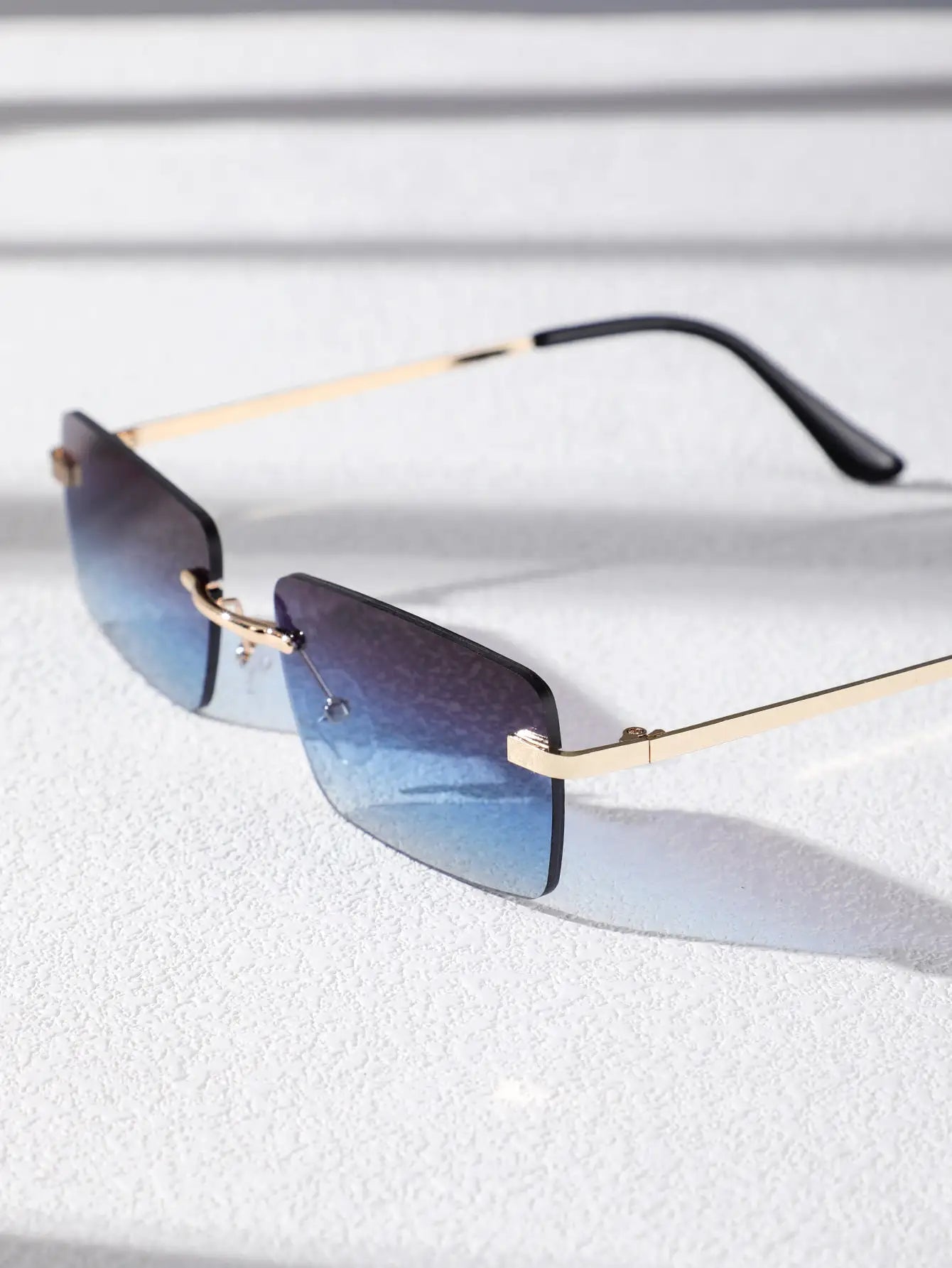 1/2PCS Unisex Metal Square Frame Fashio Rimless Sunglasses For Outdoor Beach Party