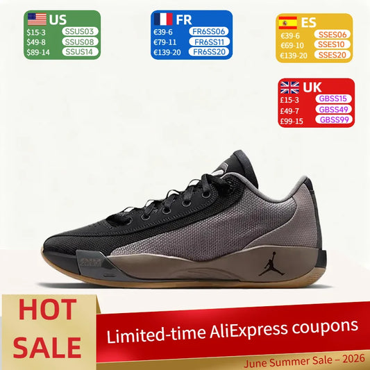 Nike Jordan Luka.77 Retro Soft Low-Top Outdoor Sports Supportive Breathable Basketball Shoes for Men, Black/Gray HF0819-200