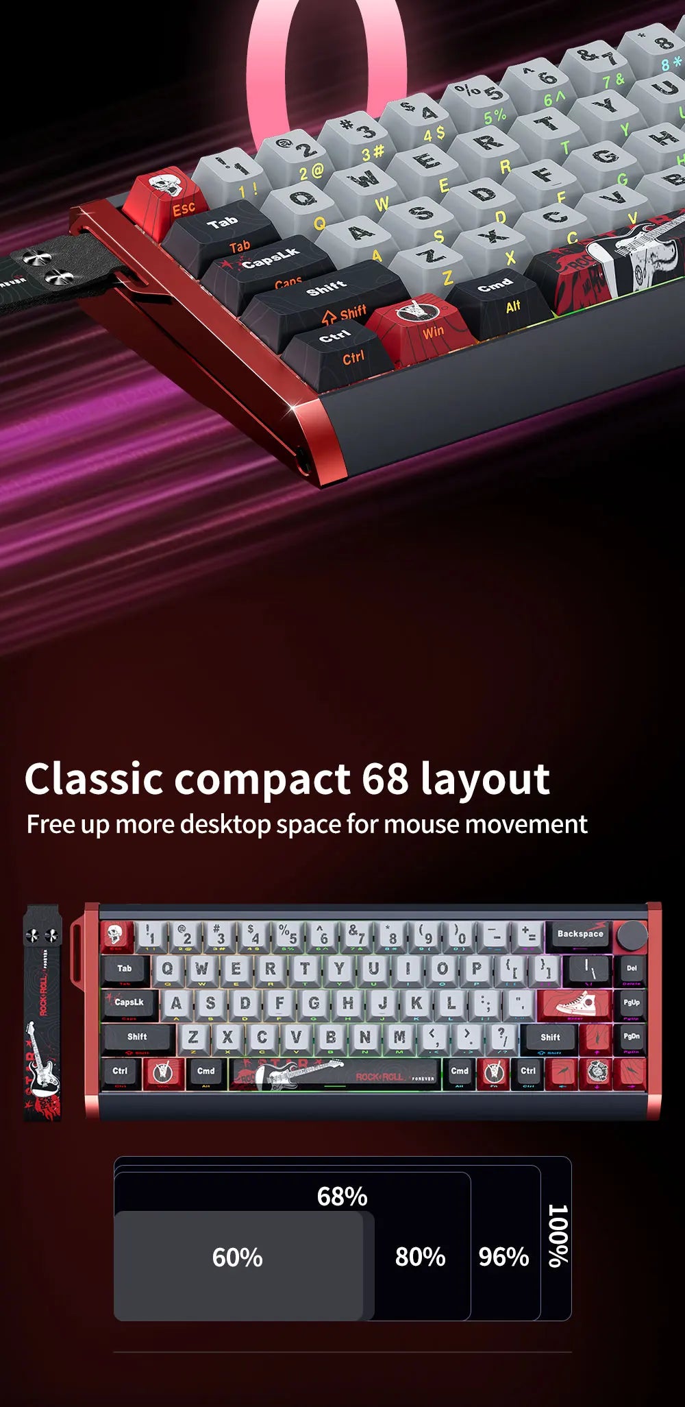 Tastiera magnetica SKYLOONG GK61/GK68 HE con case in alluminio, 8000hz, RT0.01mm, Rapid Trigger, keycap PBT, retroilluminazione RGB, tastiera gaming cablata