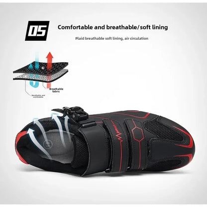 Unisex Hard Sole Cycling Shoes – 4-Season Road Bike Lock Pedal Shoes for MTB Outdoor Sports