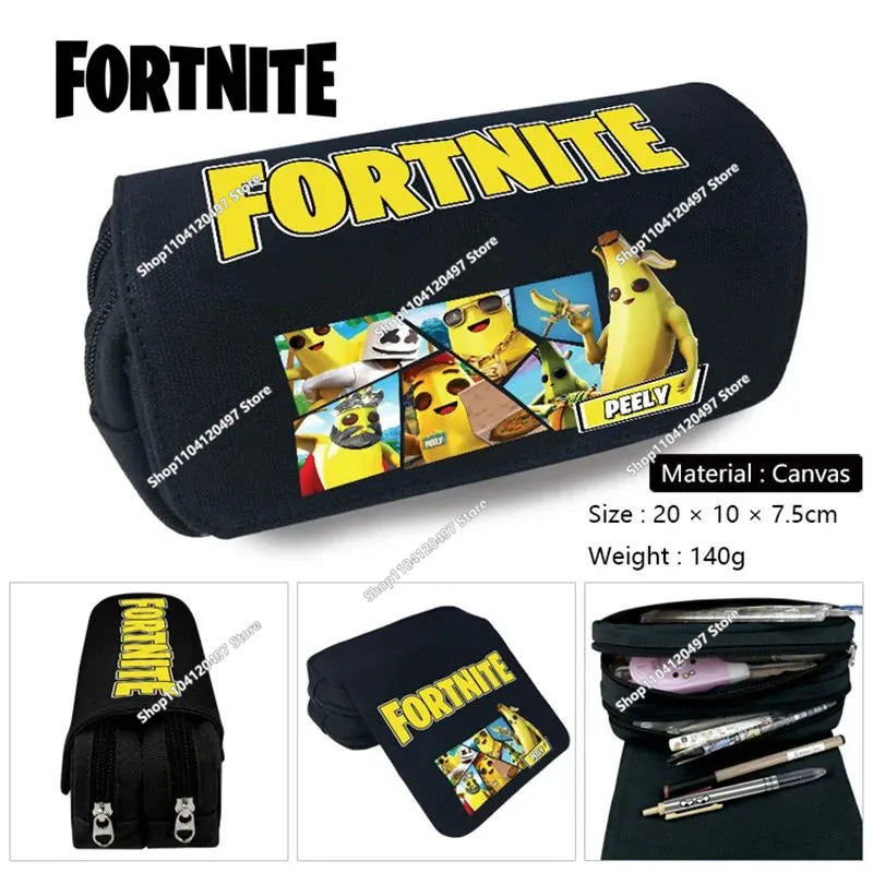 Детски несесер Fortnite, многофункционална кутия за ученически пособия, детски несесер с голям капацитет и двоен слой