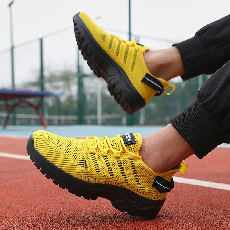 Men's Casual Shoes Breathable Flyknit Mesh Upper Comfortable Outdoor Walking, Cycling, Exercise Shoes for Men Tenis Para Hombre