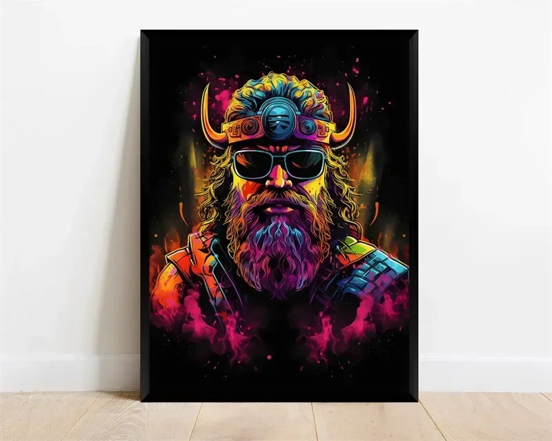 Pop Neon Video Game Character Poster Gamepad Headphones Football Basketball Canvas Print Wall Art Decor Gaming Room Decoration