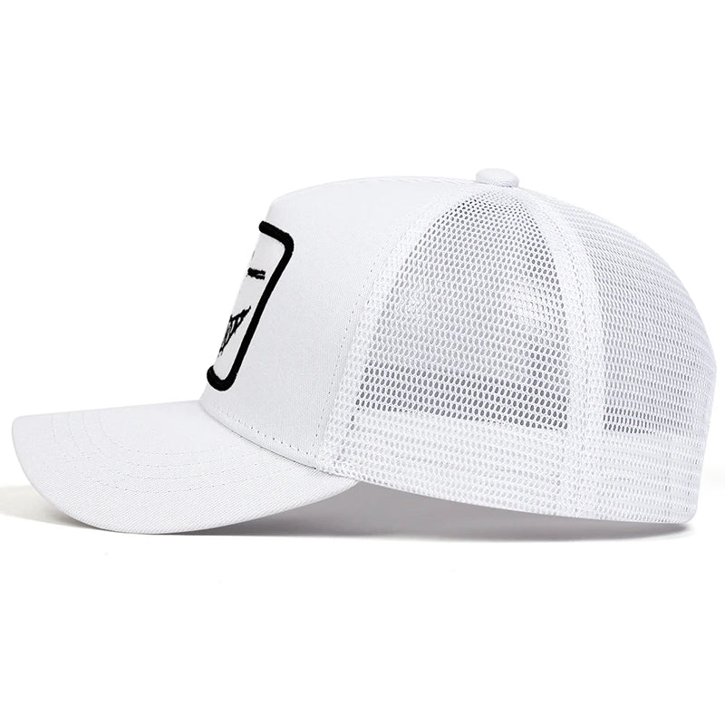 Unisex X Smiling Face Teeth Embroidery Baseball Net Caps Spring Summer Outdoor Sunscreen Hat Adjustable Casual Trucker Hats