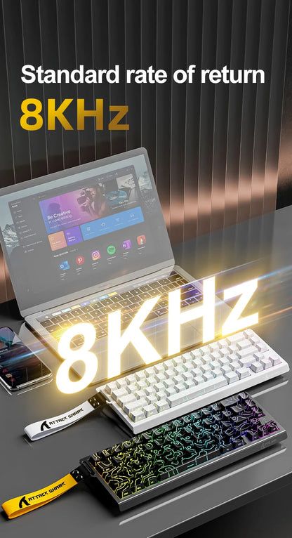 Magnetische Switch-Tastatur ATTACK SHARK X68HE kabelgebunden und FREEWOLF F68 kabelgebunden F68Pro kabellos für Pro-Gaming 8K Hz 0.01mm Rapid Trigger