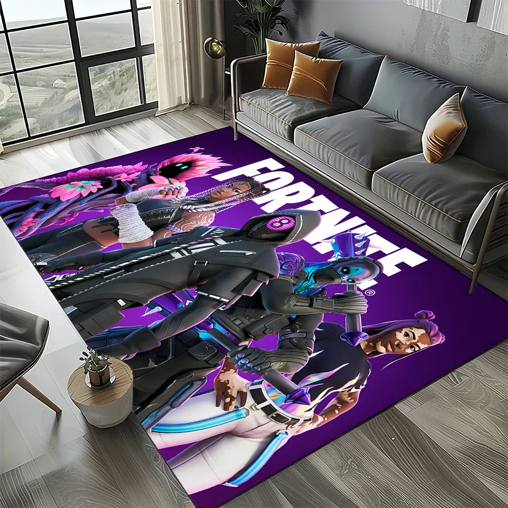 2025 Games 3D F-Fortnite Cartoon Carpet Rug for Living Room Bedroom Home Sofa Decoration, Kids Play Area Rug Non-slip Floor Mat