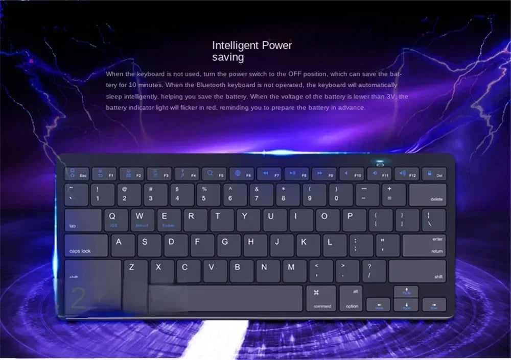 Mini Bluetooth Wireless Keyboard - 78 Keys Portable for PC/Tablet/Smartphone, Compatible with iPad, Compact Design forOffice