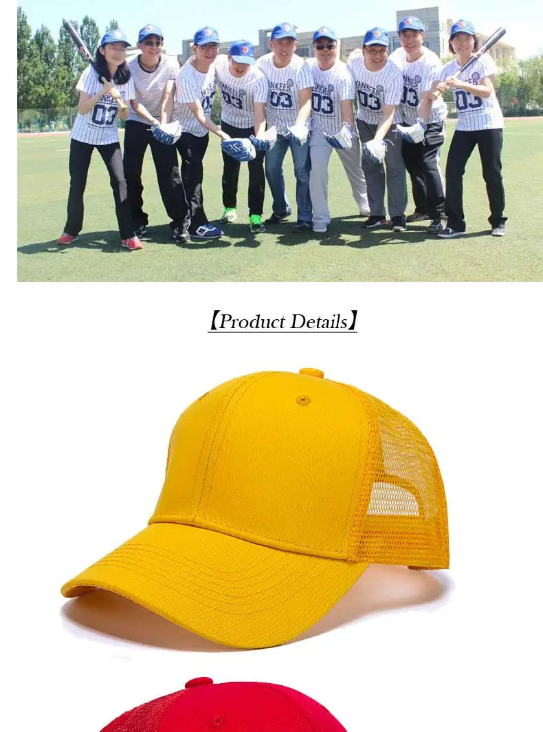 Cappellini da baseball all'ingrosso da uomo, cappellini casual, cappelli in mesh da donna, cappelli unisex con logo personalizzato, cappelli ricamati