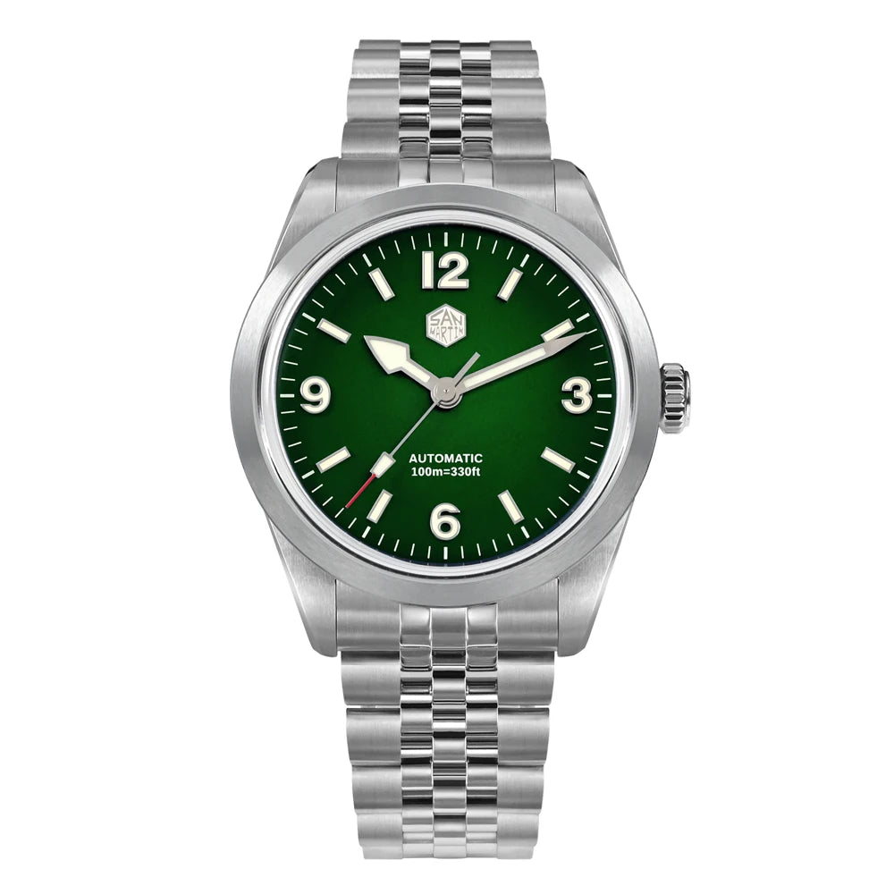 San Martin 38mm Men Sport Watch Fashion Luxury Explore Climbing Automatic Mechanical Sapphire Waterproof 5 Links Bracelet BGW-9