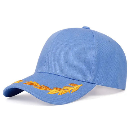 Herren-Baseballcap mit individuellem Logo, verstellbar, für Frühling und Herbst, einfarbig, mit Weizenähren-Stickerei, modische Trucker-Cap, Damen-Schirmmütze, Fs Sonnenhut