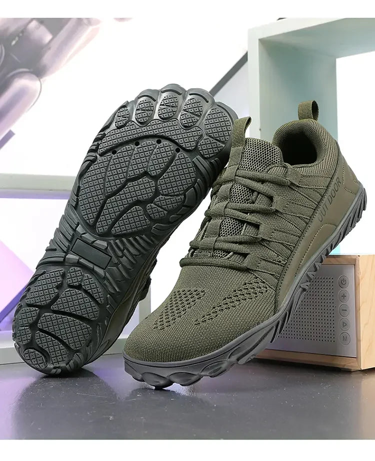 Scarpe da uomo semplici e leggere da trekking sportivo 2025, barefoot a punta larga, multifunzionali casual in mesh traspirante per camminare