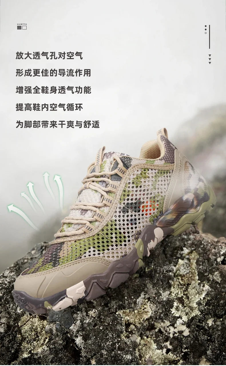 HUMTTO Men's Non-slip Sports Breathable Summer Hiking Shoes Outdoor Luxury Designer Trekking Climbing Sneakers