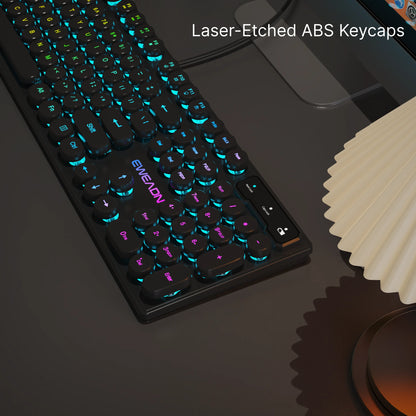 EWEADN GX330 Gaming Keyboard Wired, LED Backlit, Office silent keyboard full size, Ergonomic, Gaming, office, Windows/Laptop/PC